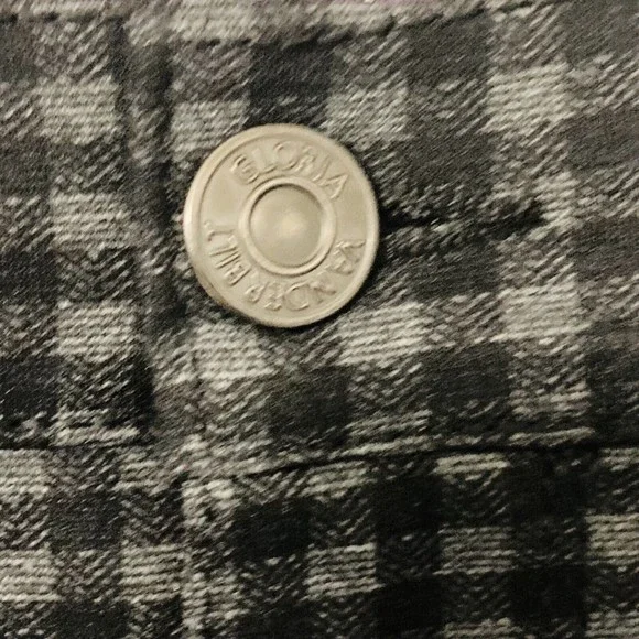 Gloria Vanderbilt Amanda Ponte Jean Pants Women’s 16 Plaid Check Black Gray - Picture 5 of 12